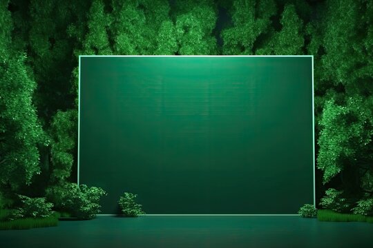 green screen set up in a natural forest environment. Generative AI