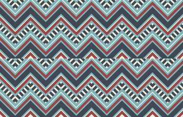 Ikat geometric folklore ornament. Tribal ethnic vector texture. Seamless striped pattern in Aztec style. Figure tribal embroidery. Indian, Scandinavian, Gypsy, Mexican, folk pattern. Boho chic design.