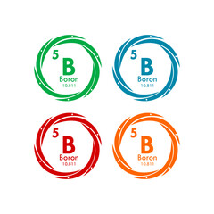 boron icon set. vector template illustration  for web design