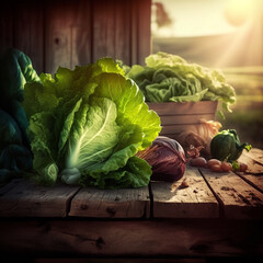Field vegetable lettuce fresh organic farm. Close up hydroponic vegetable plantation green salad cultivate farm. Green oak lettuce salad in green Farm. Salad farm vegetable green oak lettuce field