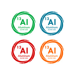 aluminum icon set. vector template illustration  for web design