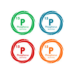 phosphorus icon set. vector template illustration  for web design