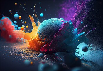 Obraz na płótnie Canvas abstract colorful sponge paint background bg wallpaper art with splashes. Generative AI