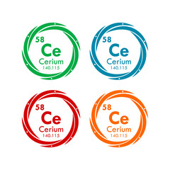 cerium icon set. vector template illustration  for web design