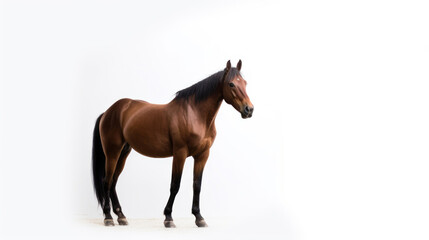 animal on the white Background ginger horse generative ai