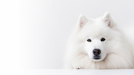 animal on the white Background Samoyed generative ai