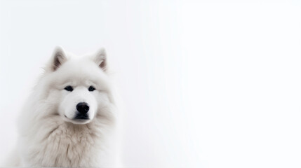 animal on the white Background Samoyed generative ai