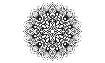 Round gradient mandala on white isolated background, Circular pattern in form of mandala for Henna, Mehndi, tattoo, decoration vacktor eps 10