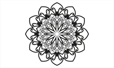 Round gradient mandala on white isolated background, Circular pattern in form of mandala for Henna, Mehndi, tattoo, decoration vacktor eps 10