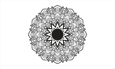 Round gradient mandala on white isolated background, Circular pattern in form of mandala for Henna, Mehndi, tattoo, decoration vacktor eps 10