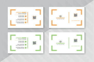 Modern business card print template, personal visiting card with a company card, vector illustration, stationery design