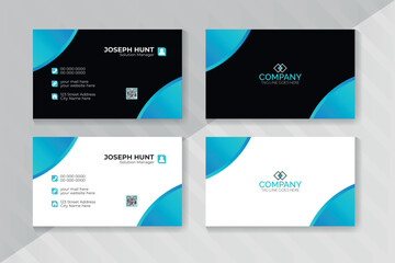 Modern business card print template, personal visiting card with a company card, vector illustration, stationery design