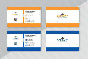 Modern business card print template, personal visiting card with a company card, vector illustration, stationery design