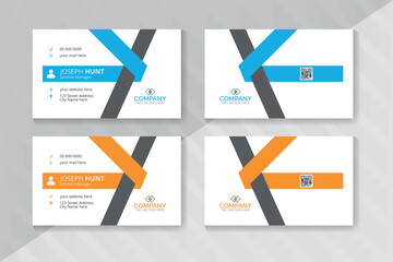 Modern business card print template, personal visiting card with a company card, vector illustration, stationery design