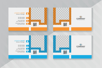 Modern business card print template, personal visiting card with a company card, vector illustration, stationery design
