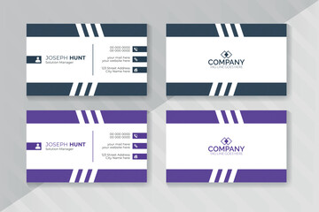 Modern business card print template, personal visiting card with a company card, vector illustration, stationery design