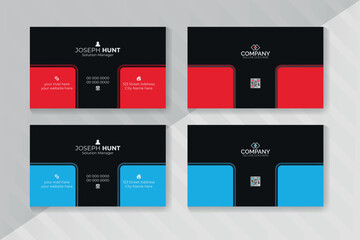 Fototapeta na wymiar Corporate company business card template, unique modern stylish vector card illustration, creative agency card template