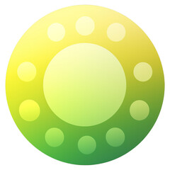 Green and yellow button isolated on white background. Vector illustration.Circle button with green and yellow gradients.Generative Ai