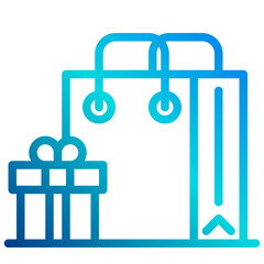 Shopping bag gradient line icon