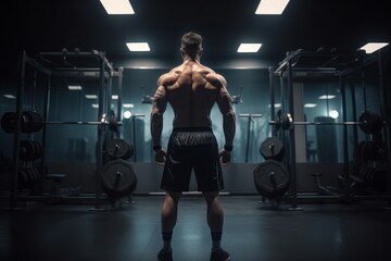 Obraz na płótnie Canvas Strong man in gym. Generate Ai