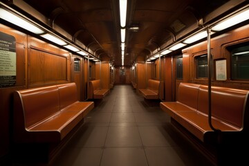 Old subway metro train. Generate Ai - obrazy, fototapety, plakaty