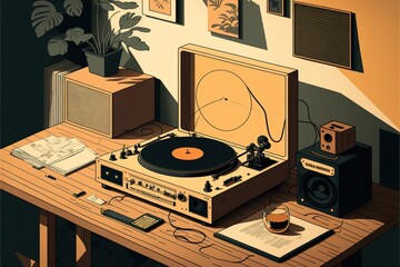 Record player. Generated by AI