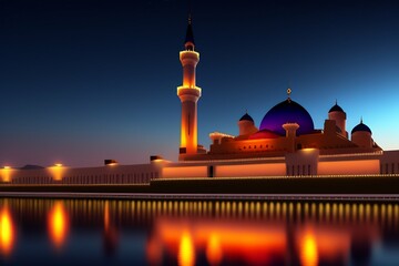 Fototapeta na wymiar mosque at night