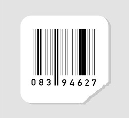 Square pricetag barcode concept. Identifier for products and goods. Price and cost. Advertising and marketing. Poster or banner for website. Realistic flat vector illustration