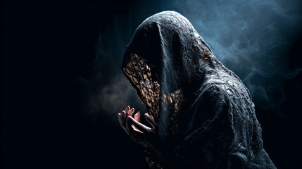 Veiled grief and sorrow condensed. Created with Generative AI.