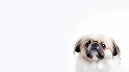 animal on the white Background Pekingese generative ai