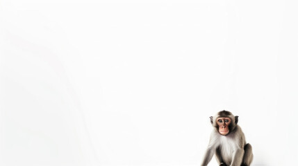 animal on the white Background monkey generative ai
