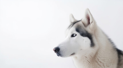 Naklejka premium animal on the white Background Husky generative ai