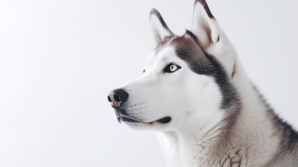 animal on the white Background Husky generative ai