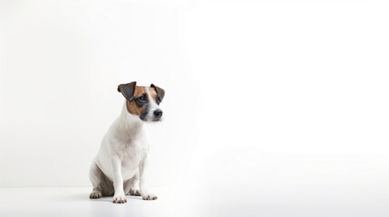 Fototapeta premium animal on the white Background Jack Russell generative ai