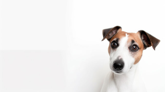 animal on the white Background Jack Russell generative ai