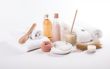 Spa accessories and skincare products arranged for a relaxing experience