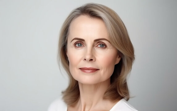Portrait of a mature woman with a graceful and confident expression