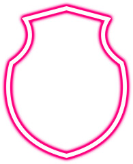 Badge Police Icon Neon Glowing