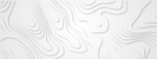 Abstract wavy line 3d paper cut  background. Topographic canyon geometric map relief texture with curved layers and shadow. Abstract realistic papercut decoration textured with wavy layers