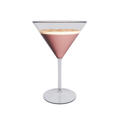 Porto flip cocktail on white background. 3d rendering