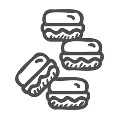 macaron handdrawn icon