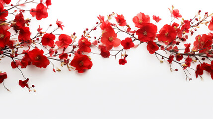 red flower, white background, masterpiece, high quality