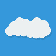 Ordinary icon of clouds on a blue sky in flat style	
