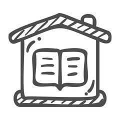 home schooling handdrawn icon