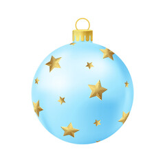 Blue Christmas tree ball with gold star