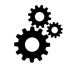 Gears sign simple icon on background