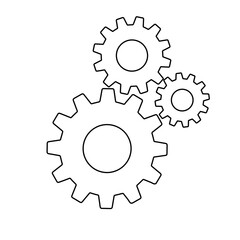 Gears sign simple icon on background