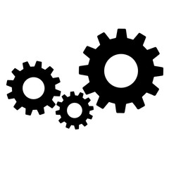 Gears sign simple icon on background