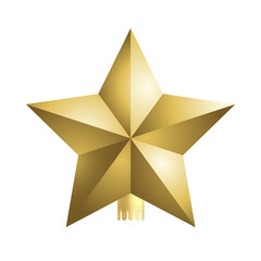 Golden color star Christmas tree toy illustration