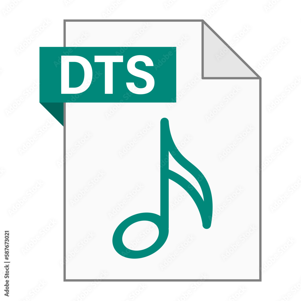 Poster modern flat design of dts file icon for web